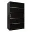 120 cm de large Armoire à portes coulissantes avec 2 portes | 5 casiers | 2 tringles à vêtements | Couleur: Noir Abbildung