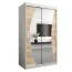 120 cm de large Armoire à portes coulissantes avec 5 casiers et 2 portes | Couleur: Chêne Sonoma  / Blanc | Laminée Abbildung