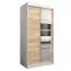 100 cm de large Armoire à portes coulissantes avec 2 portes | 5 casiers | 2 tringles à vêtements | Couleur : Chêne Sonoma / Blanc Abbildung