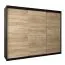250 cm de large Armoire à portes coulissantes avec 3 portes | 10 casiers | 2 tringles à vêtements | Couleur: Noir Abbildung