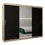 250 cm de large Armoire à portes coulissantes avec 3 portes | 10 casiers | 2 tringles à vêtements | Couleur: Chêne Sonoma Abbildung