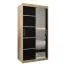 100 cm de large Armoire à portes coulissantes avec 2 portes | 5 casiers | 2 tringles à vêtements | Couleur : Chêne Sonoma Abbildung