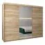 250 cm de large Armoire à portes coulissantes avec 3 portes | 10 casiers | 2 tringles à vêtements | Couleur: Chêne Sonoma  Abbildung