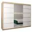 250 cm de large Armoire à portes coulissantes avec 3 portes | 10 casiers | 2 tringles à vêtements | Couleur: Chêne Sonoma  / Blanc Abbildung