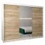 250 cm de large Armoire à portes coulissantes avec 3 portes | 10 casiers | 2 tringles à vêtements | Couleur: Chêne Sonoma / Blanc Abbildung
