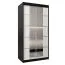 100 cm de large Armoire à portes coulissantes avec 2 portes | 5 casiers | 2 tringles à vêtements | Couleur : Blanc / Noir Abbildung