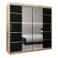 200 cm de large Armoire à portes coulissantes avec 10 casiers et 2 portes | Couleur: Chêne Sonoma  | Laminée Abbildung