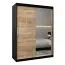 150 cm de large Armoire avec 2 portes | 5 casiers | Couleur: Noir Abbildung