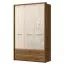 137 cm de large Armoire avec 3 portes, 2 casiers et 2 tiroirs | Couleur: Beige | Profondeur: 56 cm Abbildung