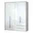 Armoire | 6 portes battantes | 2 tiroirs | 4 casiers | avec 2 tringles à vêtements | 187 cm de large | Couleur: Blanc Abbildung