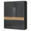 182 cm de large Armoire avec 6 casiers et 2 portes | Couleur: Anthracite Abbildung