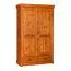 Armoire | 2 portes battantes | 5 casiers | 2 tiroirs | avec tringle à vêtements | 132 cm de large | Bois massif | Couleur: Pin Abbildung