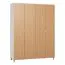 185 cm de large Armoire avec 2 portes, 11 casiers et 2 tiroirs | Couleur: Chêne / Blanc | Profondeur: 57 cm Abbildung