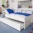 Lit pour enfant 90 x 200 cm avec tiroir de lit comme lit d'invité ou espace de rangement | Bois massif: Hêtre | Laqué Blanc |incl. 2ème couchette 90 x 190 cm extensible et 2 Sommiers à lattes Abbildung