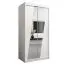 100 cm de large Armoire à portes coulissantes avec 5 casiers et 2 portes | Couleur : Blanc | Laminée Abbildung