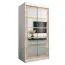 100 cm de large Armoire à portes coulissantes avec 2 portes | 5 casiers | 2 tringles à vêtements | Couleur : Chêne Sonoma / Blanc Abbildung