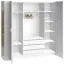 Armoire | 4 portes battantes | 3 tiroirs | 9 casiers | avec 3 tringles à vêtements | 180 cm de large | Couleur: Blanc Abbildung