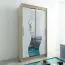 100 cm de large Armoire à portes coulissantes avec 2 portes | 5 casiers | 2 tringles à vêtements | Couleur : Chêne Sonoma / Blanc Abbildung