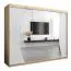 250 cm de large Armoire à portes coulissantes avec 10 casiers et 3 portes | Couleur: Chêne Sonoma  / Blanc | Laminée Abbildung
