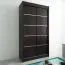 100 cm de large Armoire à portes coulissantes avec 2 portes | 5 casiers | 2 tringles à vêtements | Couleur : noir Abbildung