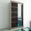 100 cm de large Armoire à portes coulissantes avec 2 portes | 5 casiers | 2 tringles à vêtements | Couleur : Chêne Sonoma Abbildung