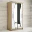 100 cm de large Armoire à portes coulissantes avec 5 casiers et 2 portes | Couleur : Chêne Sonoma / Blanc | Laminée Abbildung