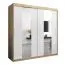 200 cm de large Armoire à portes coulissantes avec 10 casiers et 2 portes | Couleur: Chêne Sonoma  / Blanc | Laminée Abbildung