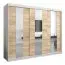 250 cm de large Armoire à portes coulissantes avec 10 casiers et 3 portes | Couleur: Chêne Sonoma  / Blanc | Laminée Abbildung