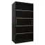 100 cm de large Armoire à portes coulissantes avec 2 portes | 5 casiers | 2 tringles à vêtements | Couleur : noir Abbildung