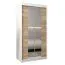 100 cm de large Armoire à portes coulissantes avec 2 portes | 5 casiers | 2 tringles à vêtements | Couleur : Chêne Sonoma / Blanc Abbildung