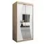 100 cm de large Armoire à portes coulissantes avec 5 casiers et 2 portes | Couleur : Chêne Sonoma / Blanc | Laminée Abbildung