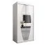 100 cm de large Armoire à portes coulissantes avec 2 portes | 5 casiers | 2 tringles à vêtements | Couleur : Blanc Abbildung