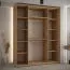 Armoire à portes coulissantes Mina | Chêne/Noir | Grand volume de rangement | 235,2 x 200 x 60 cm | Façade en panneau stratifié