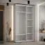 Armoire Mina gain de place | Portes coulissantes blanc/noir | Anti-poussière | 235,2 x 130 x 60 cm | Moderne