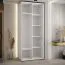 Armoire Mina avec portes coulissantes | Blanc/Noir | Grand miroir | Style moderne | 235,2 x 100 x 60 cm
