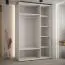 Armoire Mina | Portes miroir coulissantes | Blanc et chêne | Grand espace de rangement | 235,2 x 150 x 60 cm