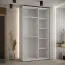 Armoire Mina gain de place | Portes coulissantes blanc/noir | Anti-poussière | 235,2 x 130 x 60 cm | Moderne