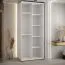 Armoire Mina avec portes coulissantes | Blanc/Noir | Grand miroir | Style moderne | 235,2 x 100 x 60 cm