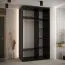 Armoire Mina 130 cm | Portes coulissantes | Blanc/Noir | Design moderne | Grand espace de rangement
