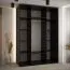 Armoire à portes coulissantes noire Mina | Design moderne | Poignées en métal noir | Protection anti-poussière intégrée | 235,2 x 180 x 60 cm | Grand espace