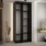 Armoire miroir Mina blanc/chêne | Poignées noires | Gain de place | 235,2 x 110 x 60 cm | Étagères modulables | Salon ou chambre
