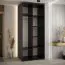 Armoire à portes coulissantes Mina avec miroir | Noir et chêne | Grand espace de rangement | 235,2 x 120 x 60 cm