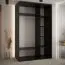 Armoire à portes coulissantes noire Mina avec miroir | Anti-poussière | Design moderne | Grand espace, 235,2 x 150 x 60 cm