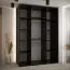 Armoire à portes coulissantes Mina noir et chêne | Design moderne | 235,2 x 170 x 60 cm | Finitions robustes