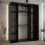 Armoire à portes coulissantes noire Mina | Design moderne | Poignées métal noir | Anti-poussière | 235,2 x 190 x 60 cm