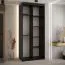 Armoire Mina noir et blanc | Grand miroir | Poignées en métal noir | Anti-poussière | 235,2 x 110 x 60 cm