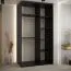 Armoire noire Mina à portes coulissantes avec miroir | Gain de place | Anti-poussière | Grand espace de rangement | 235,2 x 130 x 60 cm