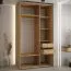 Armoire Mina à portes coulissantes | Noir & chêne | 235,2 x 130 x 60 cm | Façade stratifiée | Gain de place