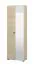 Armoire / 1 porte miroir / Couleur : Chêne light Port / 1 tringle à vêtements extensible / 4 compartiments / Dimensions : 64 x 35 x 194 cm / Poignées & pieds : Noir / Pour l'entrée