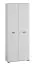 Armoire de bureau Toivala 01 | 204 x 79 x 34 cm | 2 portes verrouillables | 5 compartiments | Coloris gris clair